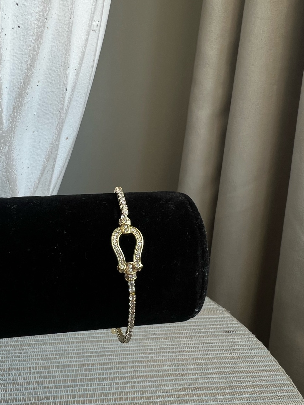 Gold Crystal Horseshoe tennis bracelet